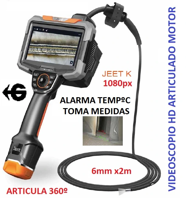 videoscopio articulado 4 ejes 6mm 1080px y medidas 2D JK gimateg