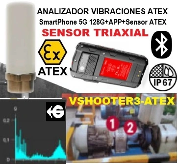 analizador vibracion triaxial ATEX foto maquina y color ISO 10816 VSHOOTER3 GimateG