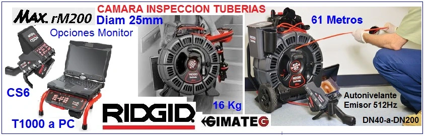 camara inspeccion tubos ridgid max rm200 gimateg