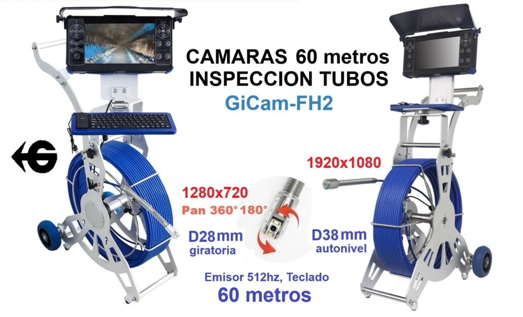 camara giratoria 28mm 60metros inspeccion tubos GiCam-FH2pro GimateG