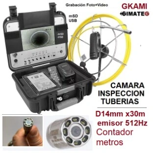 camara GiCam-FH1 inspeccion tuberias largo 30 metros gimateg