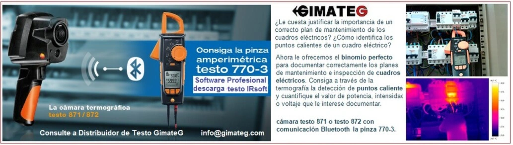 aconsejado camara termica testo 872 con pinza amperimetrica bluetooth gimateg