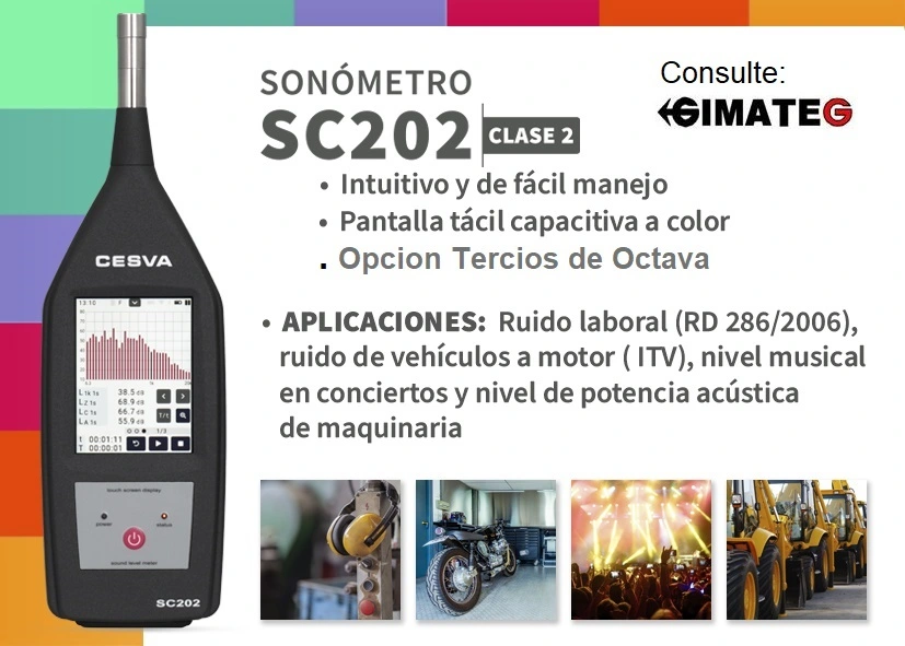 ssonometro color tipo 2 opcion tercios octava cesva 202 GimateG
