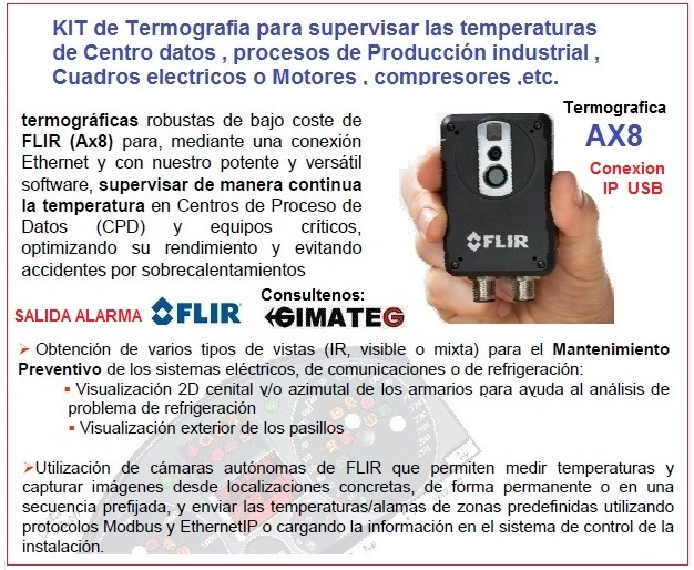 camara termografica fija flir AX8 conexion ethernet gimateg