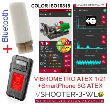 analizador vibracion ATEX ISO 10816 maquina rotativa VShooter3 gimateg