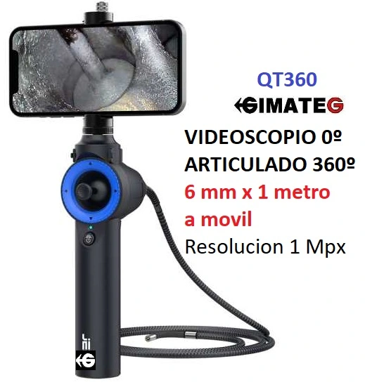 videoscopio articulado 360grados 6mm 720px y alarma a MOVIL gimateg