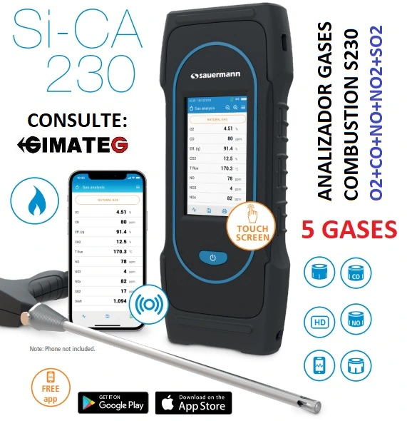 analizador gases combustion industriales SiCa230 alquiler gimateg