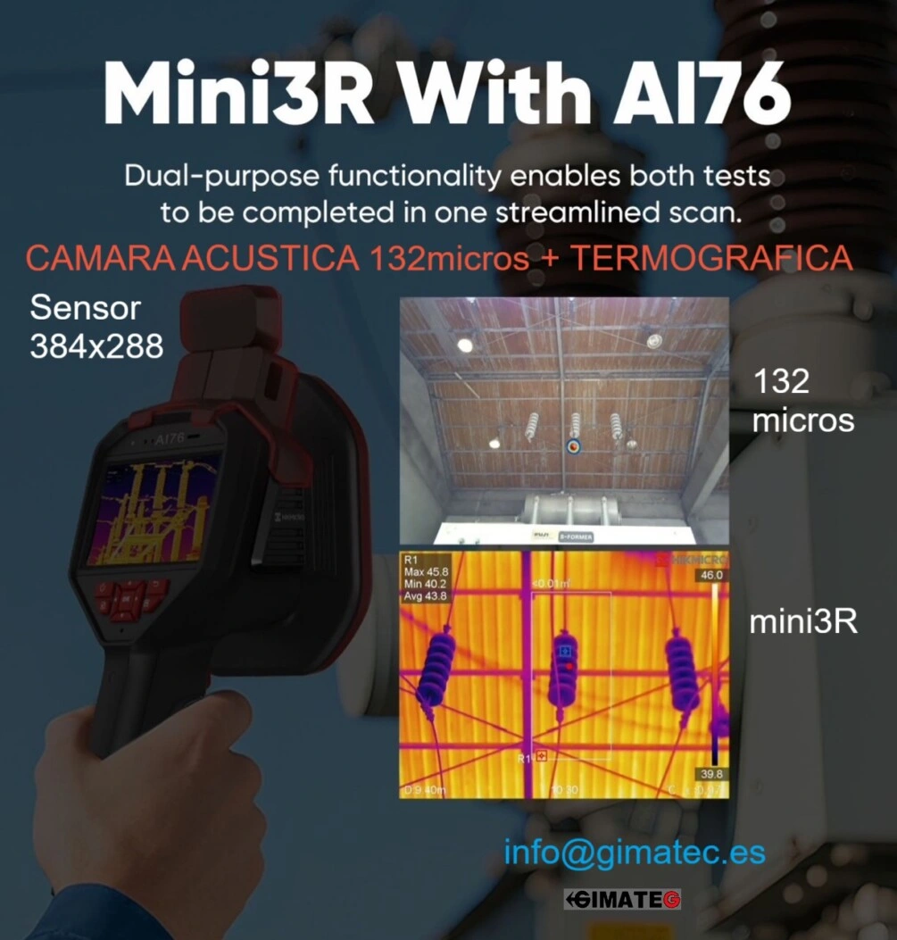Camara acustica Hikmicro AI76 fugas o ruido o arco electrico gimateg