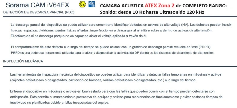 inspeccion con Camara acustica ATEX SORAMA CAM iV64ex gimateg