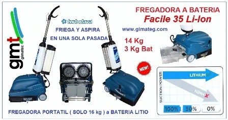 fregadoras ligeras 17 kg a bateria o 220V gimateg
