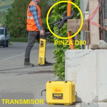 localizar tubo metal y cable sin tension dd230 con transmisor DA230 leica gimateg 