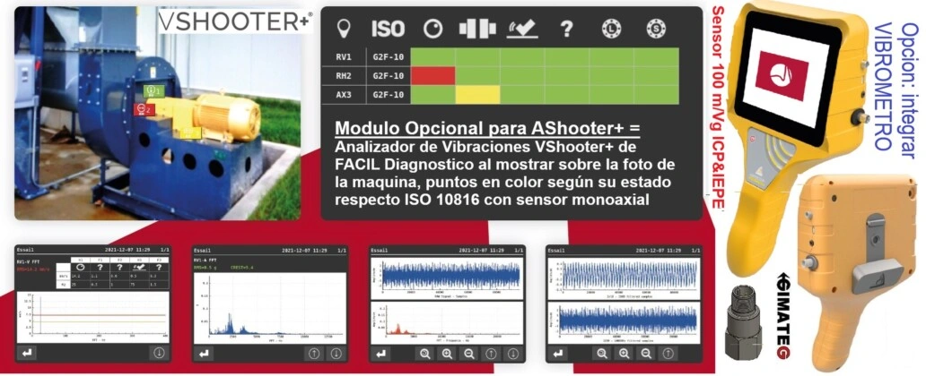 Telefono+termografica vibrometro triaxial foto maquina y color ISO 10816 VSHOOTER3IR GimateG