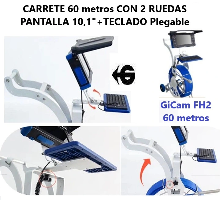 camara giratoria 28mm 60metros inspeccion tubos GiCam-FH2pro GimateG