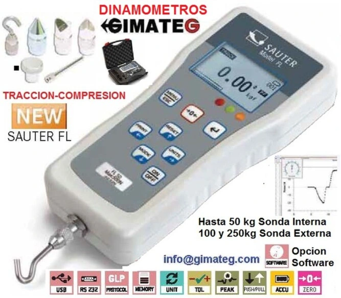 dinamometro prevencion riesgos sonda interna traccion compresion 50 kgf GimateG