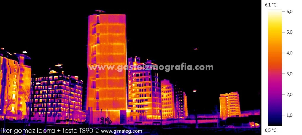 termografia fachadas edificios Vitoria Gasteiz de Iker testo-890-GimateG
