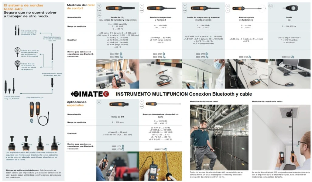 sondas bluetooh y cable testo 440 distribuidor testo GimateG