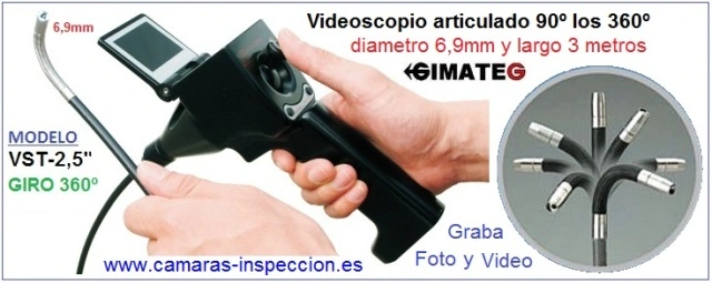 videoscopio industrial 360 grados de 6,9 mm largo 3 metros GimateG